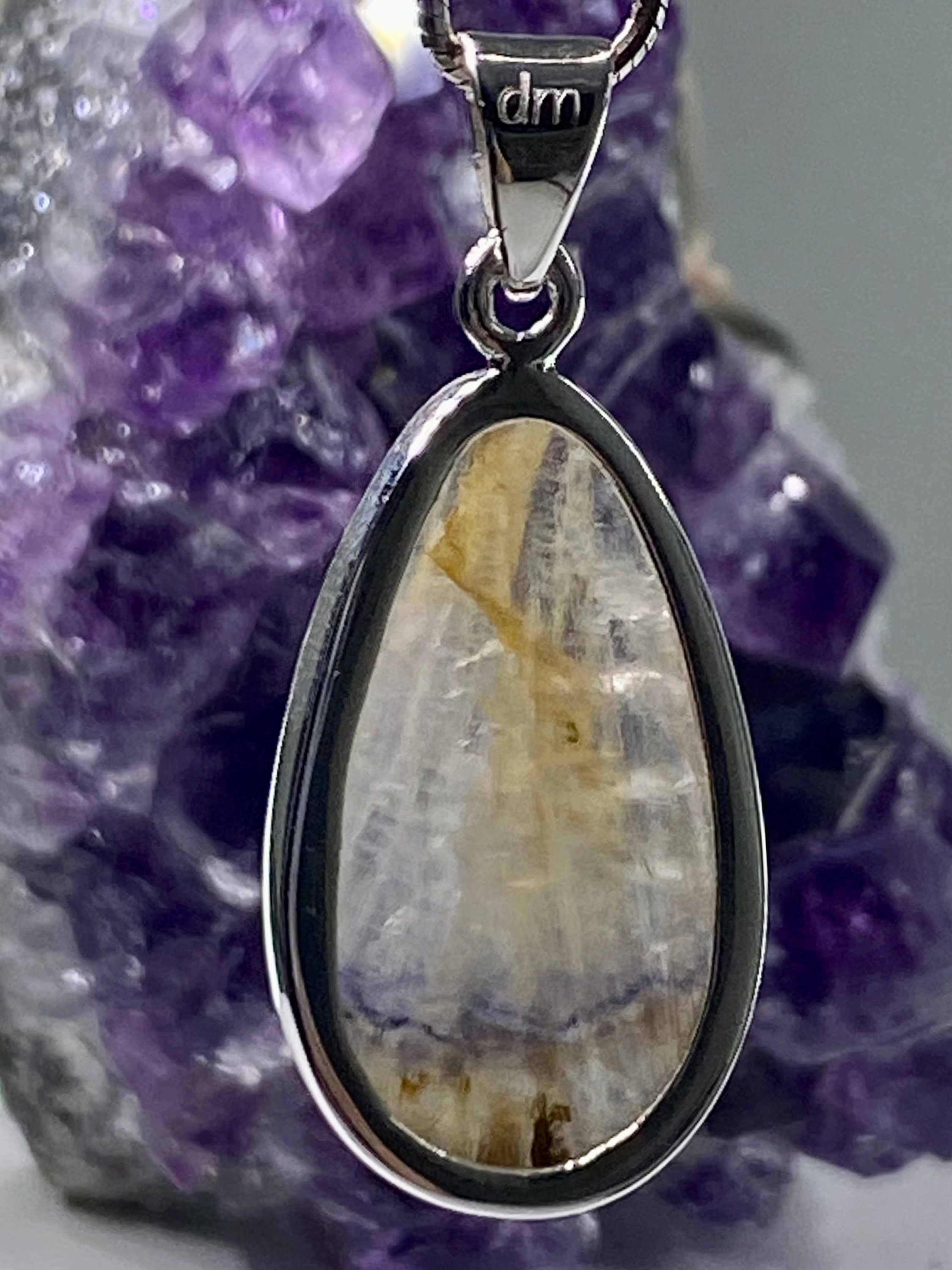 Blue John Silver Pendant