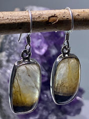 High Quality Blue John and Silver Drop Earrings