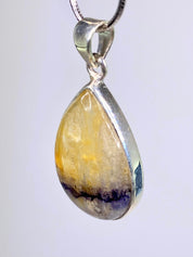 A Rare Blue John and Silver Pendant