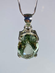 Green Amethyst (Prasiolite ) and Silver Pendant