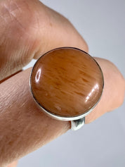 Golden Yellow Aventurine and Silver Ring