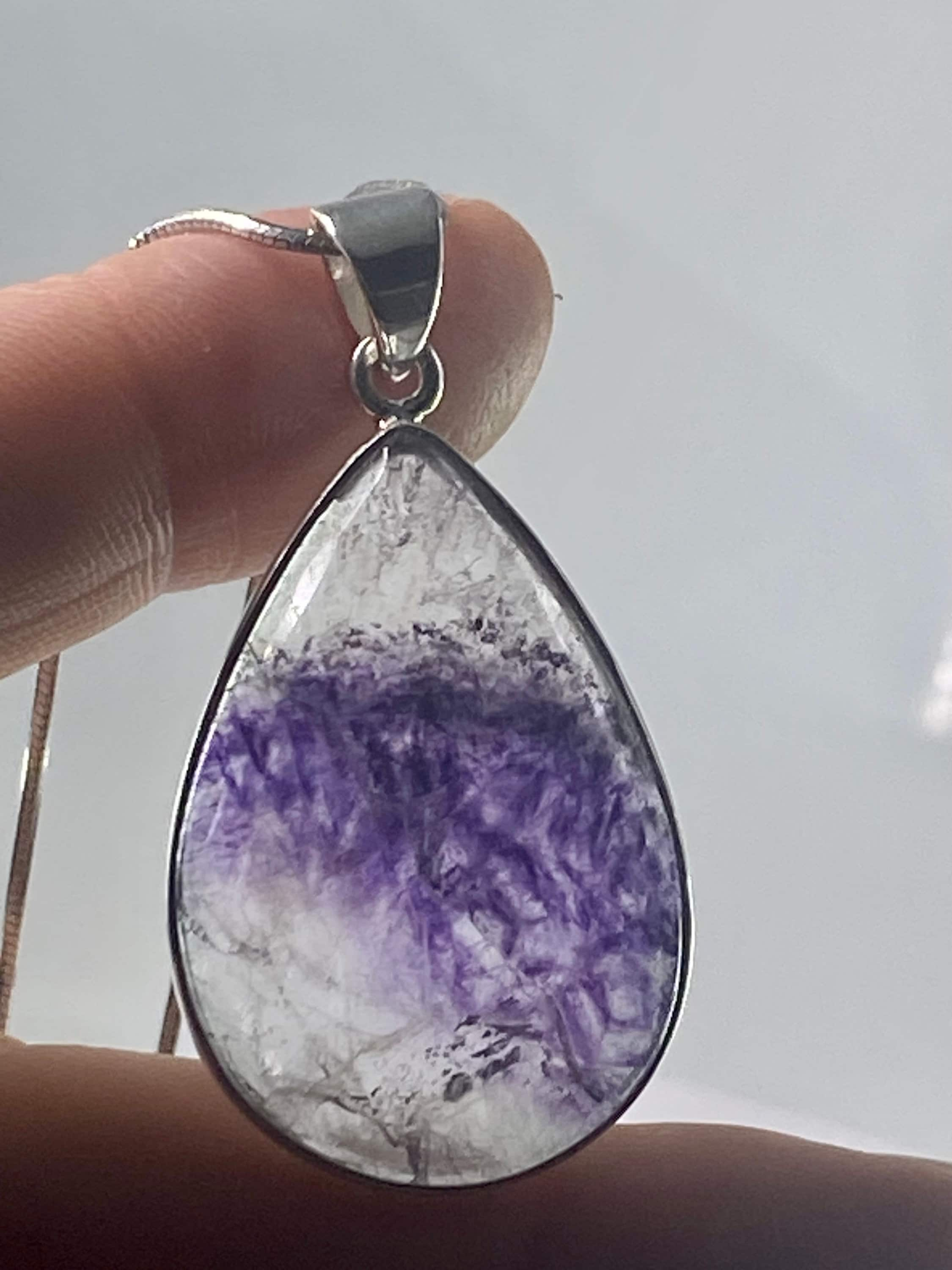 A Rare Blue John and Silver Pendant