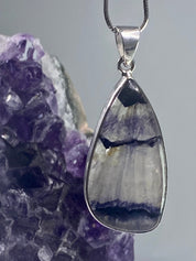 A Rare Blue John and Silver Pendant