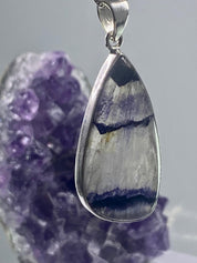 A Rare Blue John and Silver Pendant