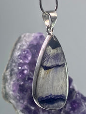 A Rare Blue John and Silver Pendant