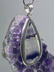 A Rare Blue John and Silver Pendant