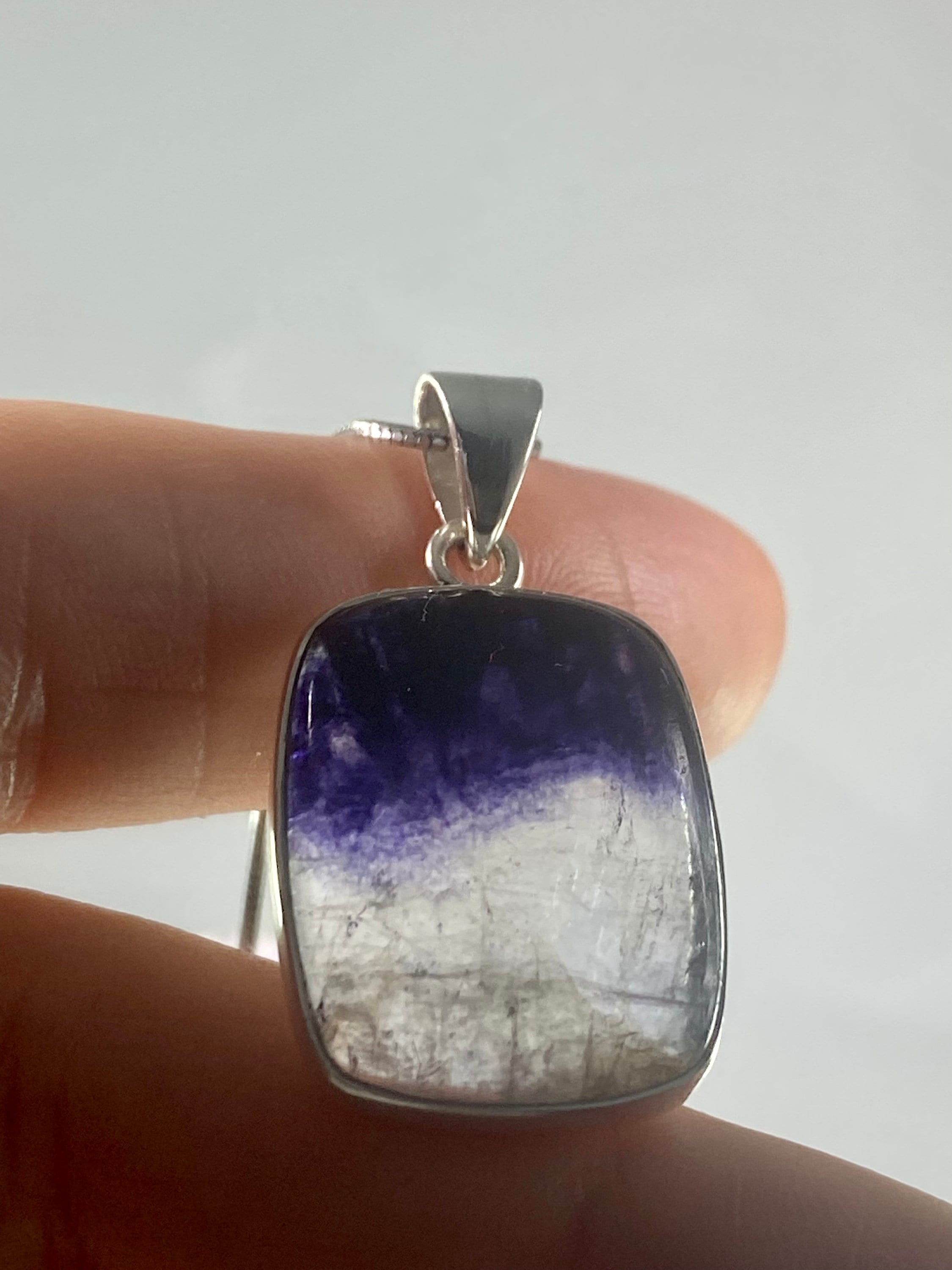 A Rare Blue John and Silver Pendant