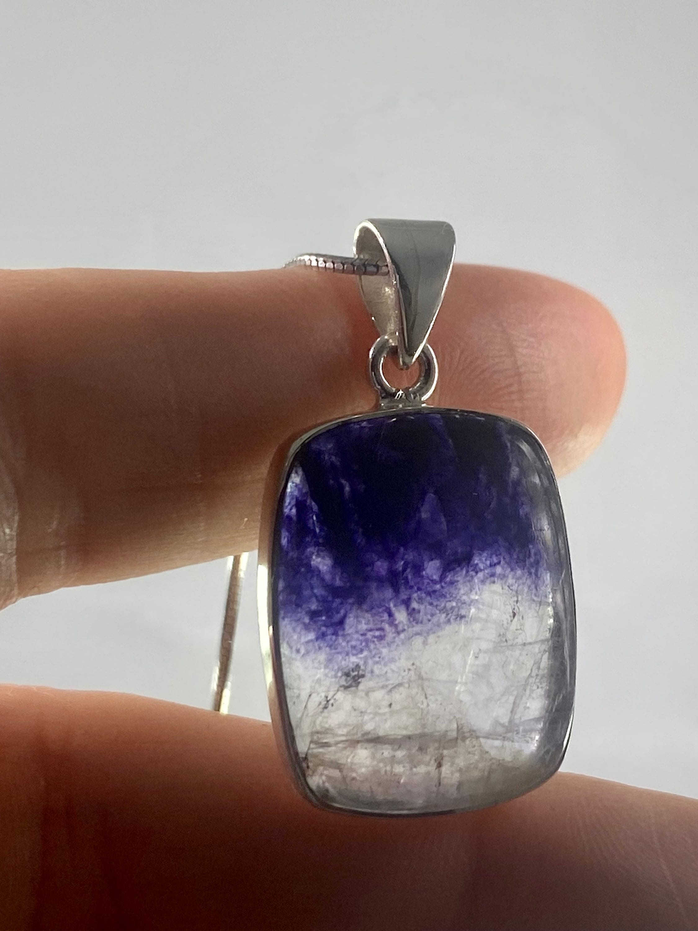 A Rare Blue John and Silver Pendant