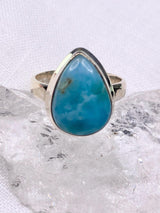 Natural Larimar and 925 Silver Ring