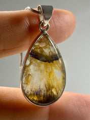 Blue John Silver Pendant - Extremely Rare