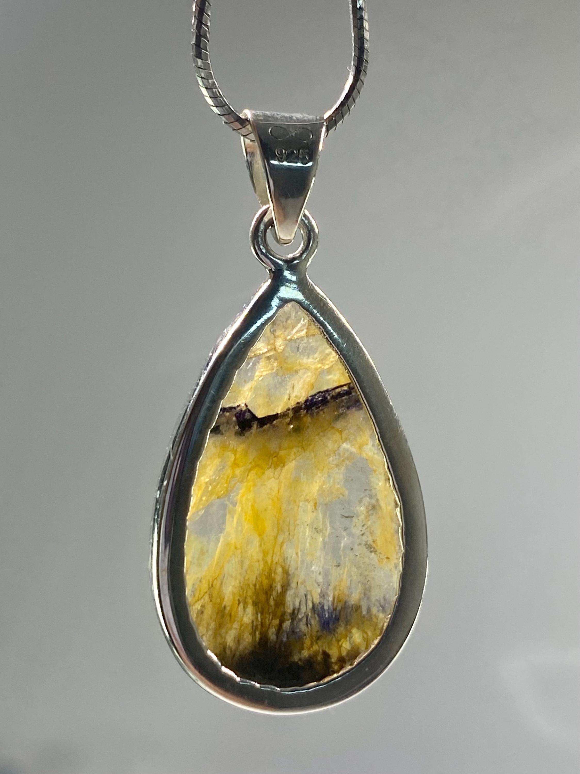 Blue John Silver Pendant - Extremely Rare