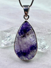 A Rare Blue John and Silver Pendant