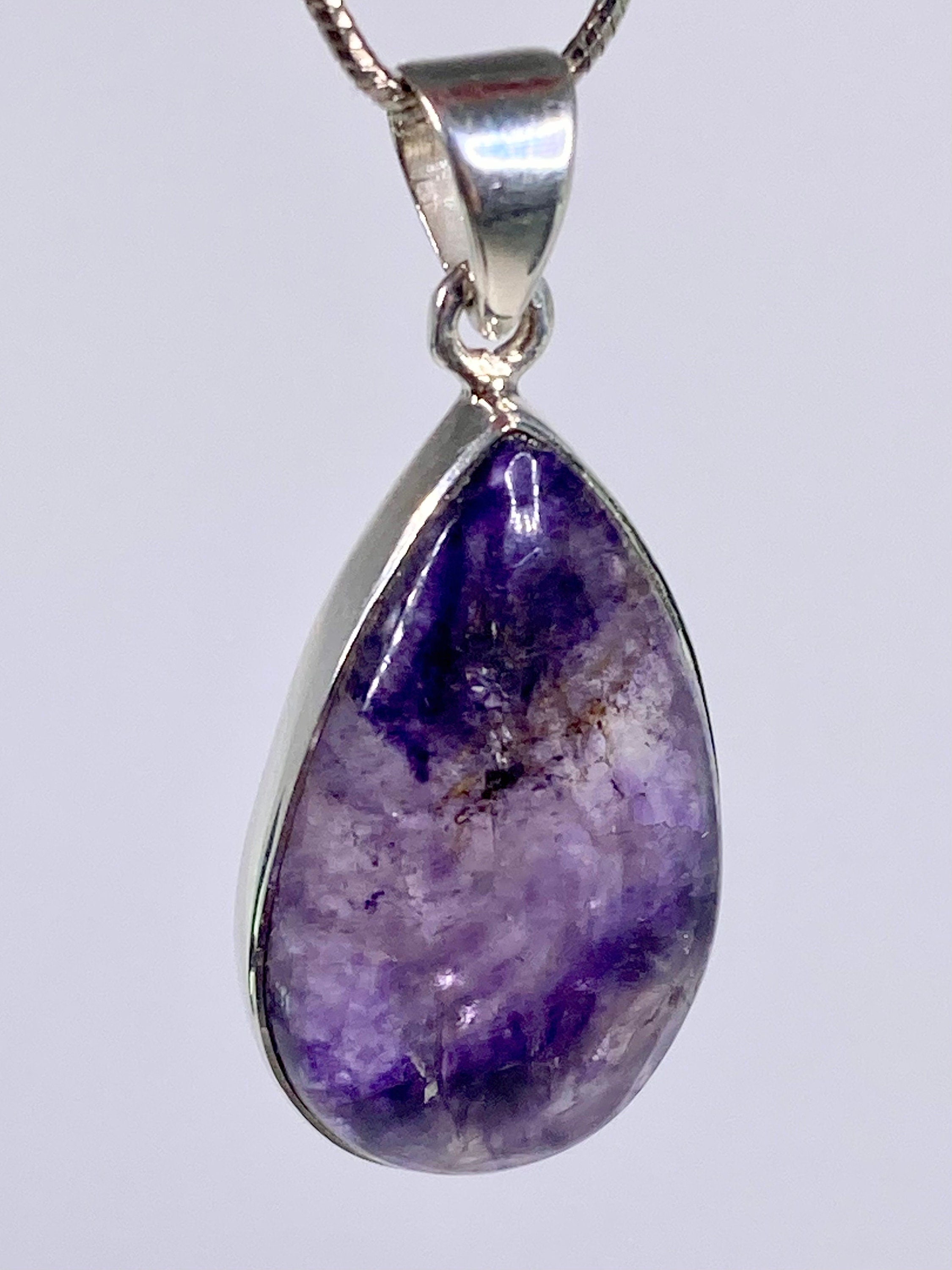 A Rare Blue John and Silver Pendant