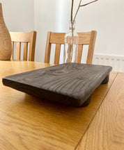 Solid Oleaster / Olea Europea wooden table board platter