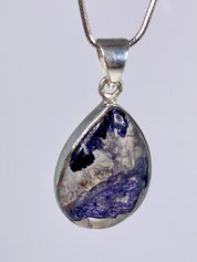 A Rare Blue John and Silver Pendant