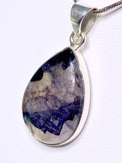 A Rare Blue John and Silver Pendant