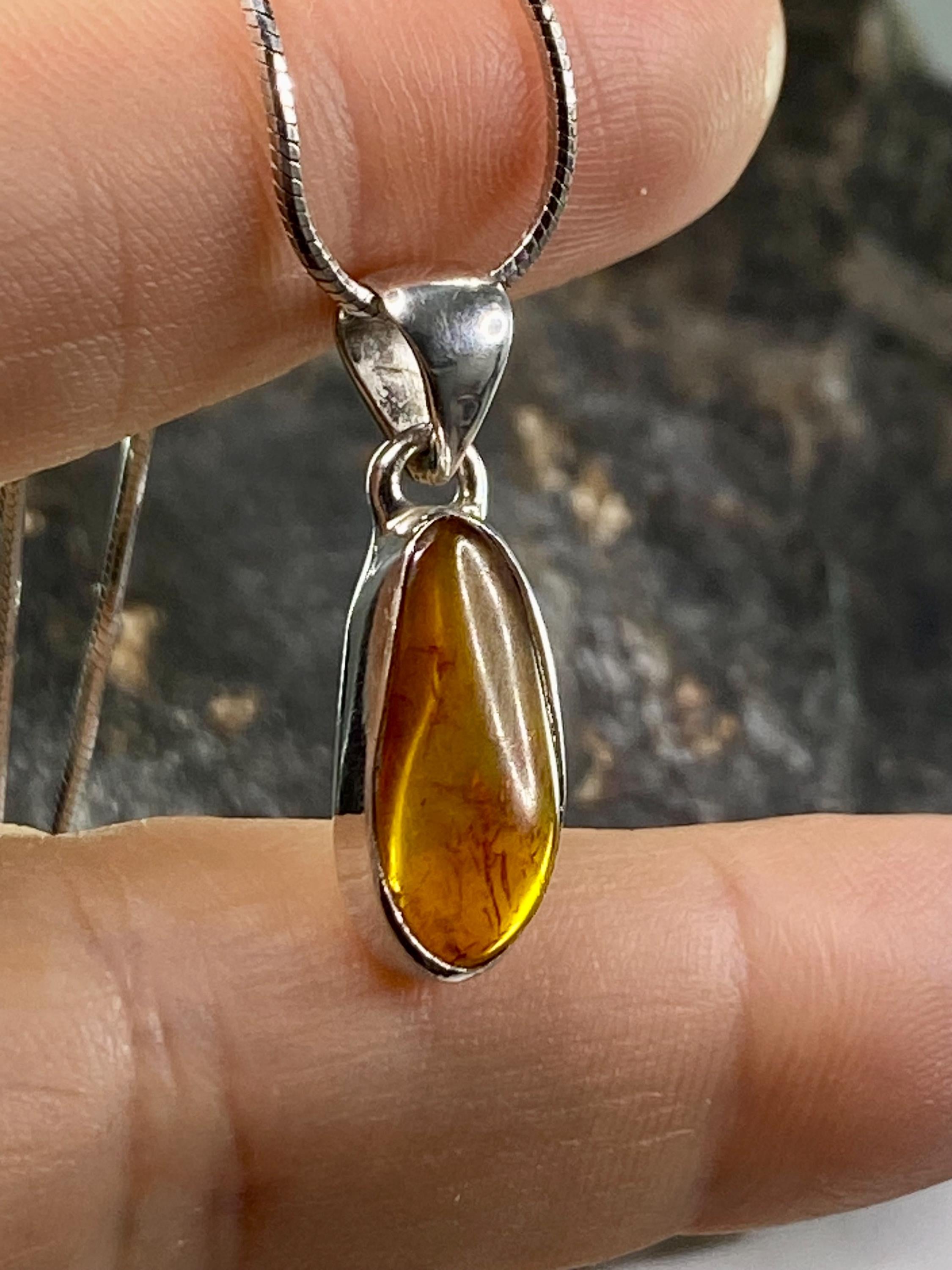 Baltic Amber Sterling Silver Pendant