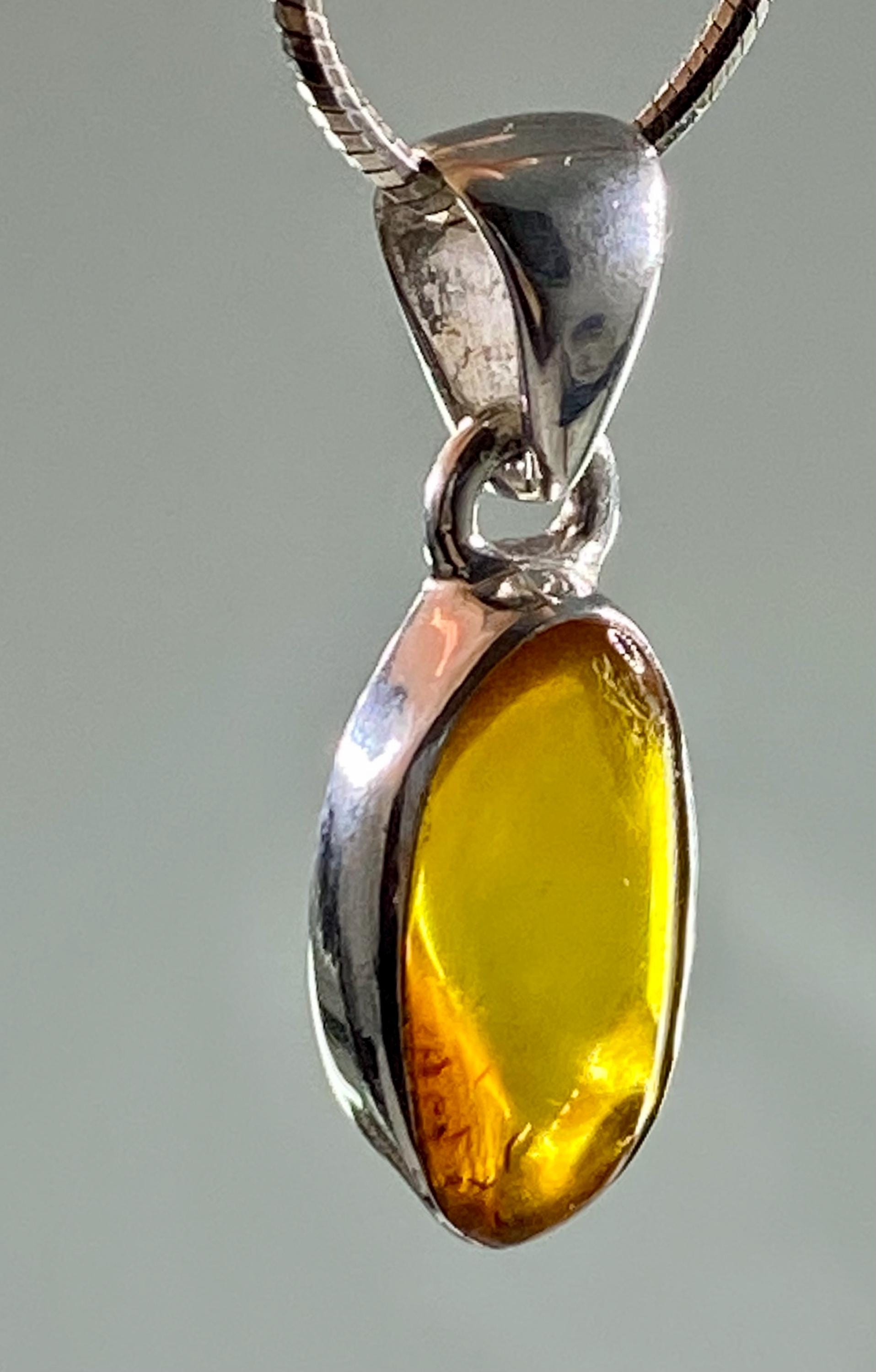 Baltic Amber Sterling Silver Pendant