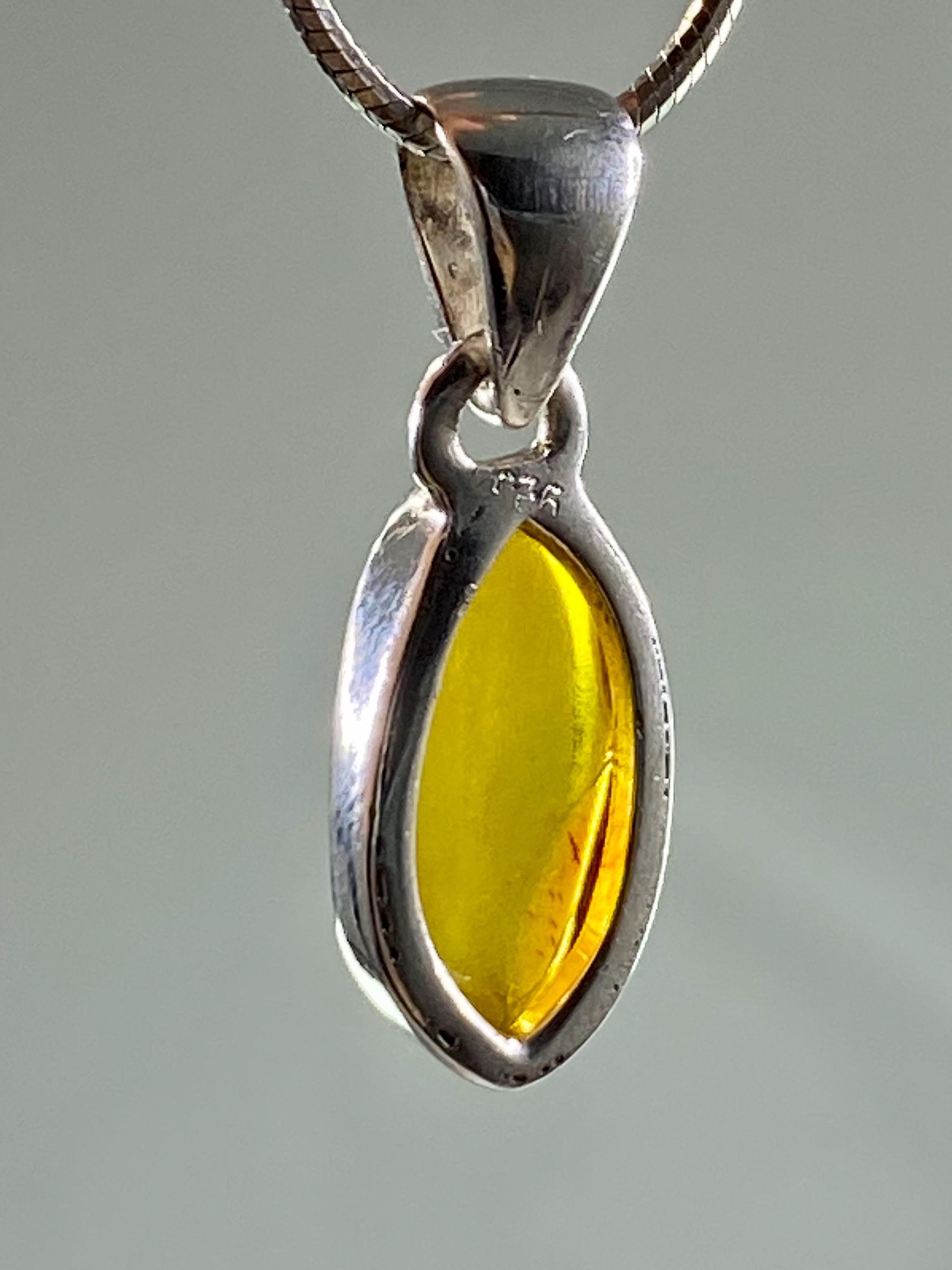 Baltic Amber Sterling Silver Pendant