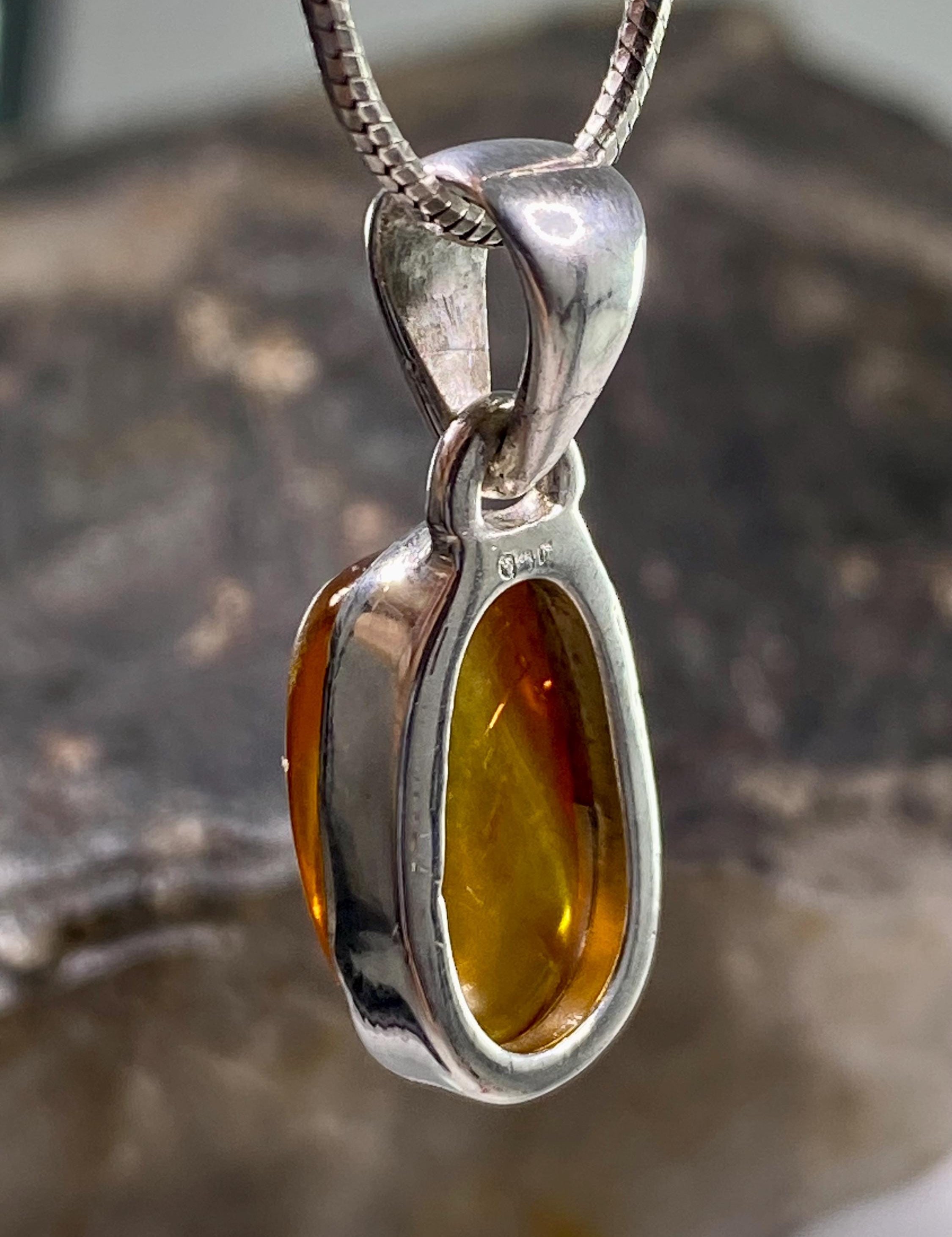 Baltic Amber Sterling Silver Pendant