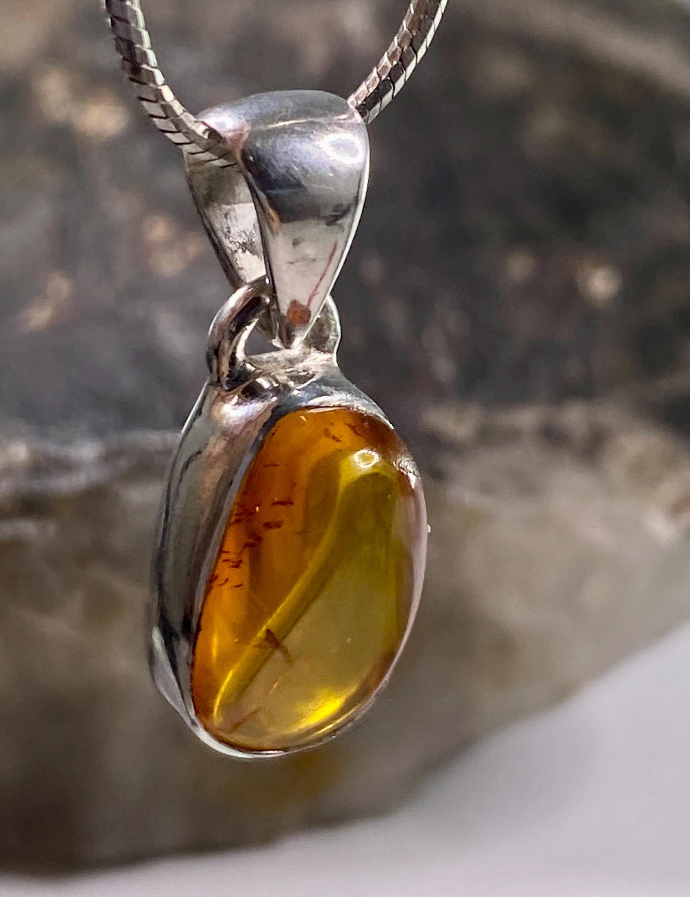 Baltic Amber Sterling Silver Pendant