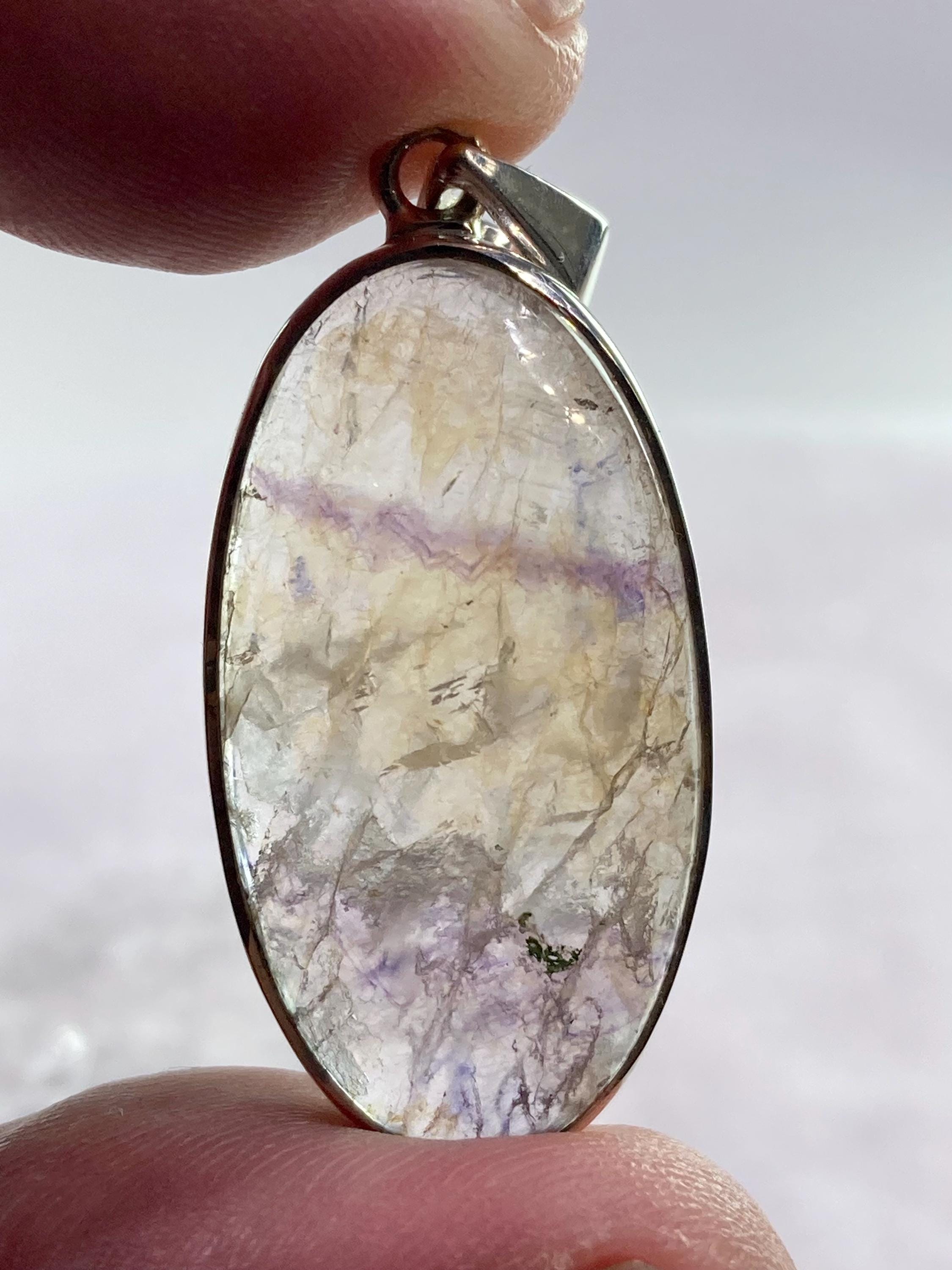 A Rare Blue John and Silver Pendant.
