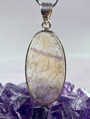 A Rare Blue John and Silver Pendant.