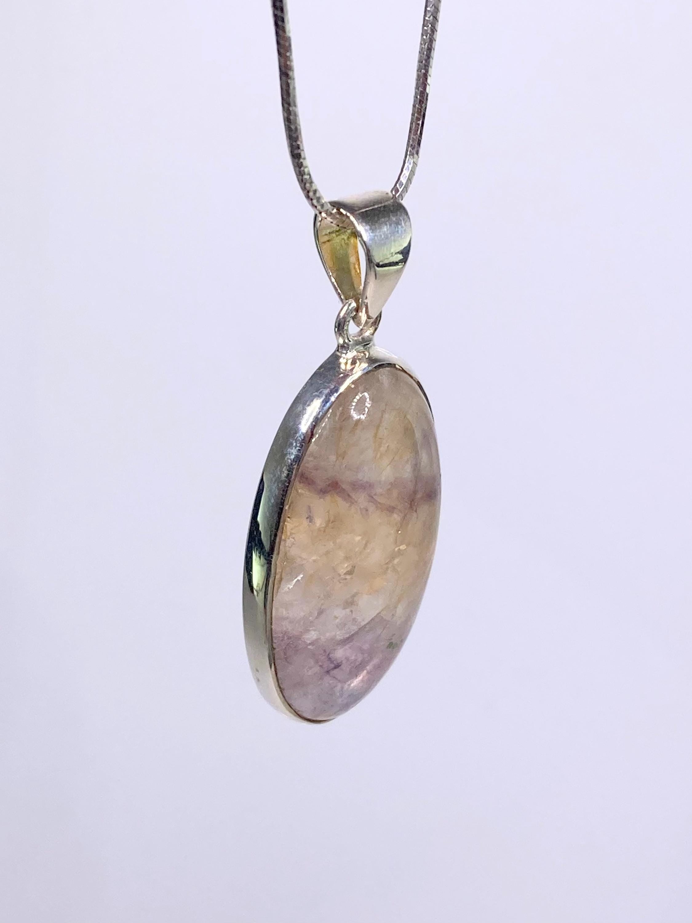 A Rare Blue John and Silver Pendant.