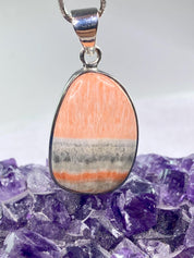 British Celestobarite Silver Oval Pendant