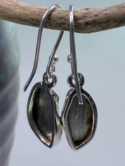 Meteorite Dangle Earrings: Sterling Silver Hexagon - Handmade Galaxy Jewellery