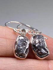 Meteorite Campo Del Cielo and Silver Dangle Earrings