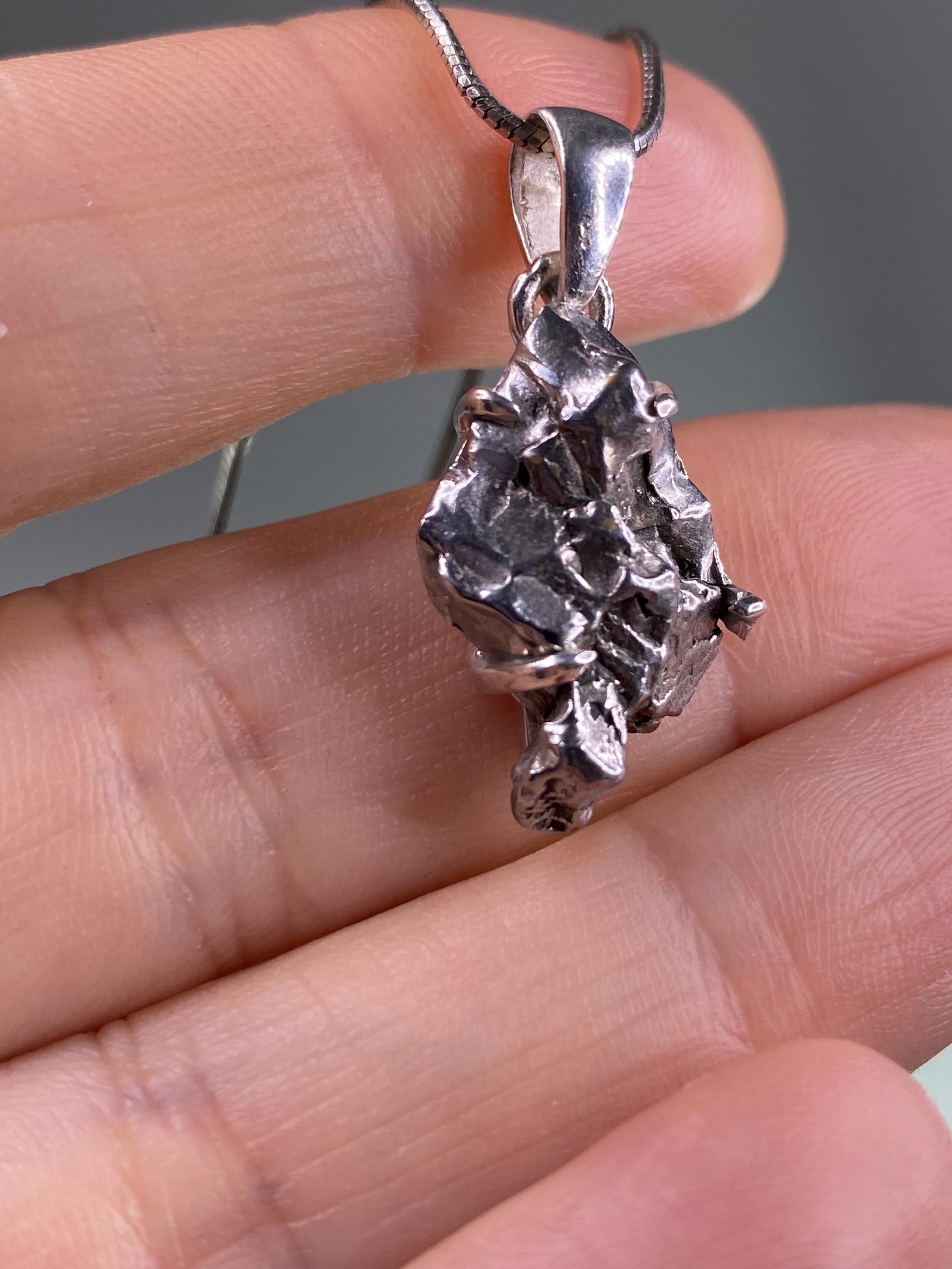 Meteorite Campo Del Cielo and Silver Pendant