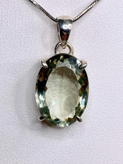 Green Amethyst (Prasiolite ) and Silver Pendant