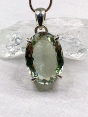 Green Amethyst (Prasiolite ) and Silver Pendant