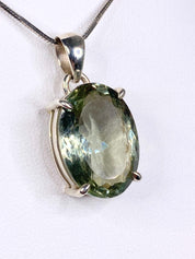 Green Amethyst (Prasiolite ) and Silver Pendant