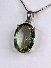 Green Amethyst (Prasiolite ) and Silver Pendant