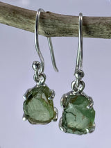 Green Apatite and 925 Silver Drop Earrings
