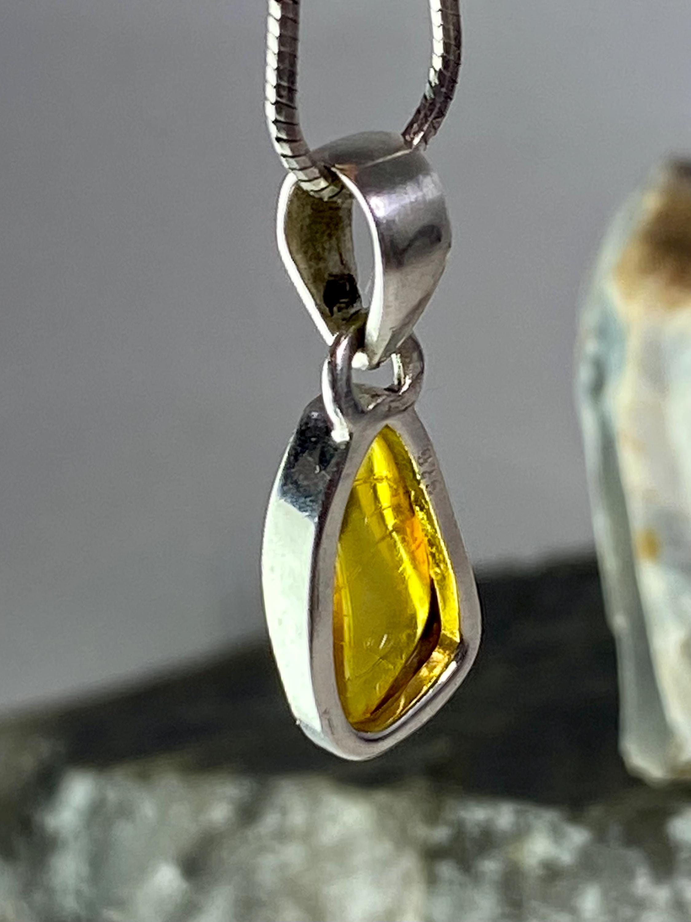 Baltic Amber Sterling Silver Pendant