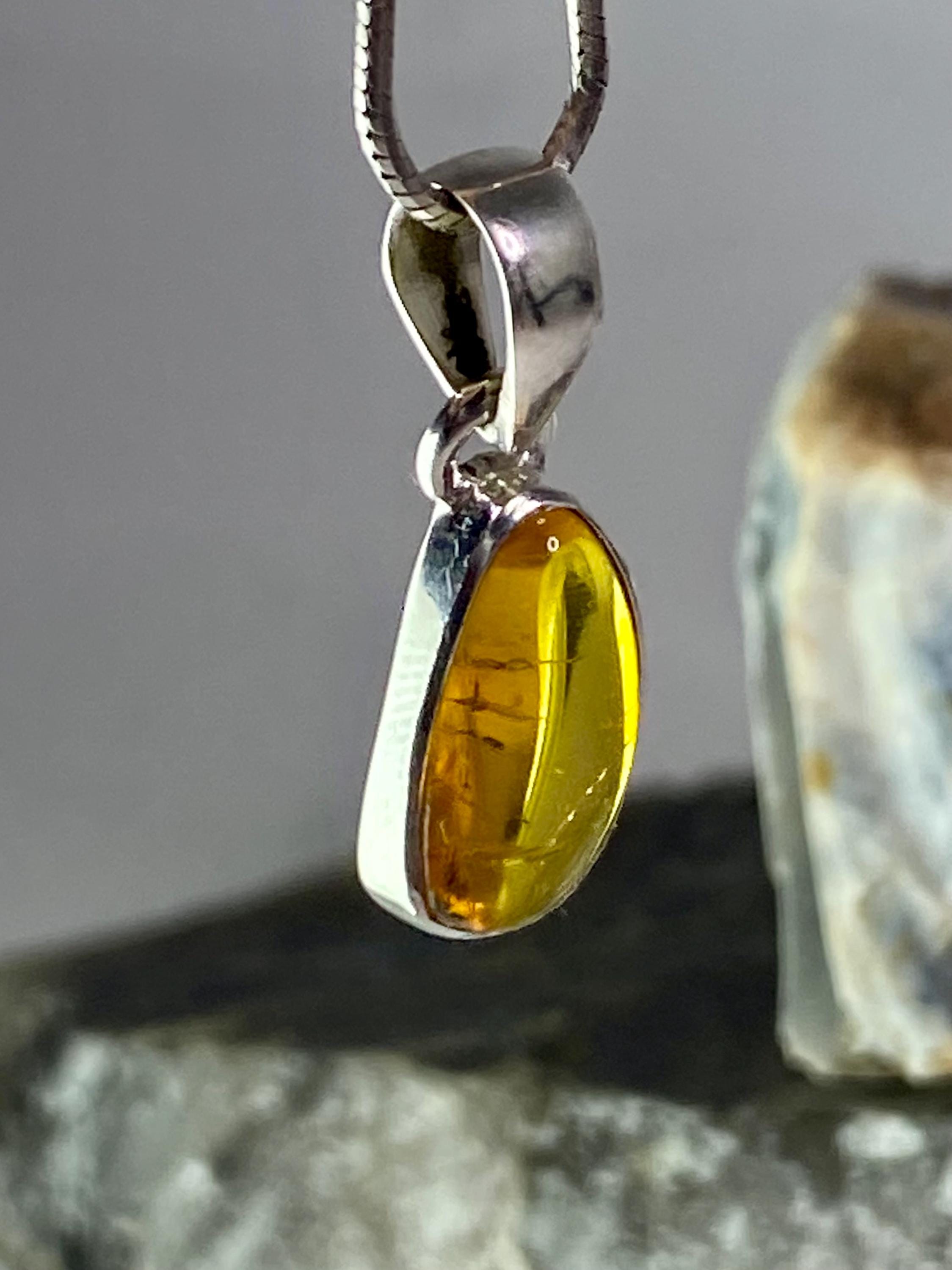Baltic Amber Sterling Silver Pendant
