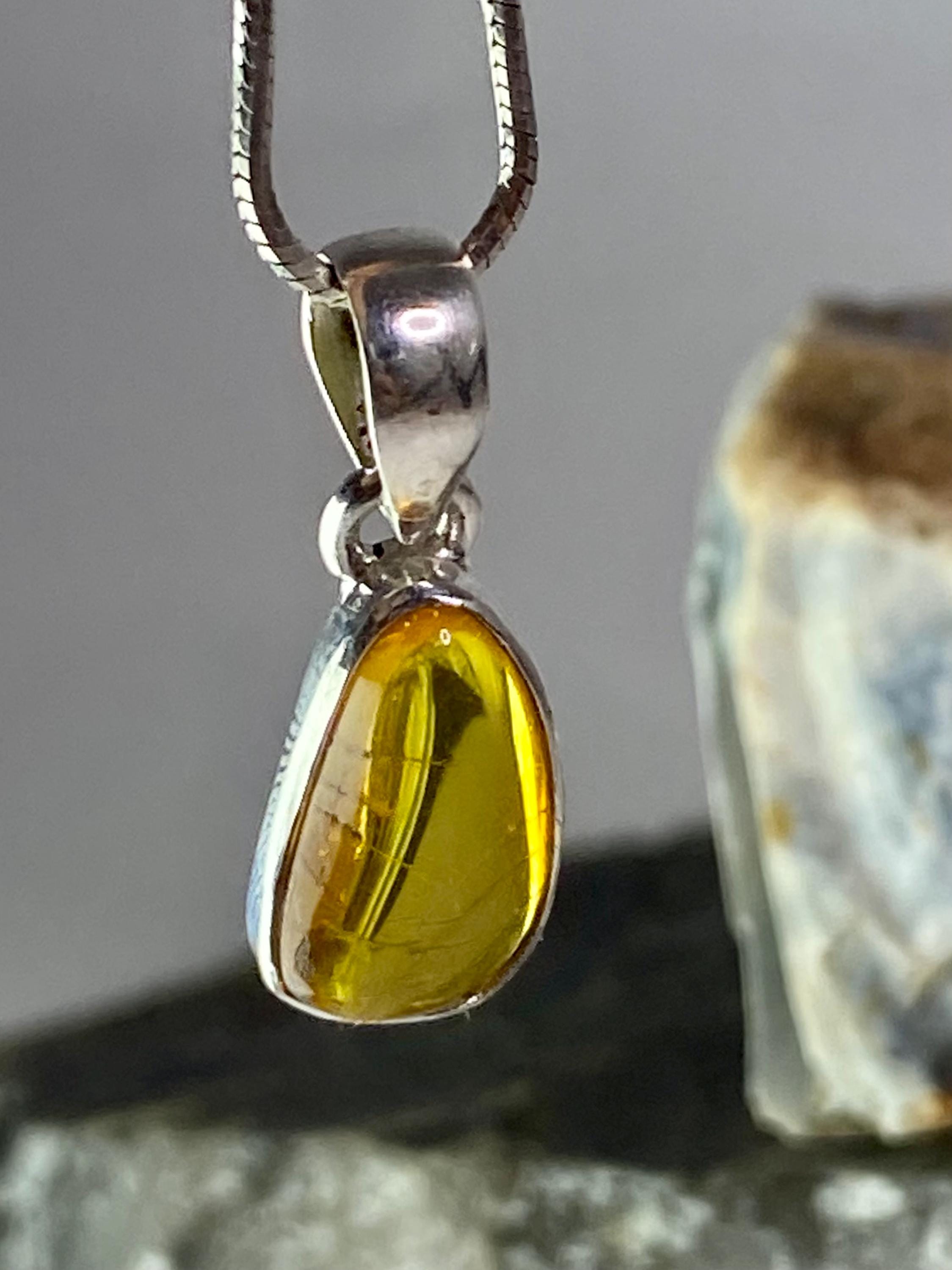 Baltic Amber Sterling Silver Pendant
