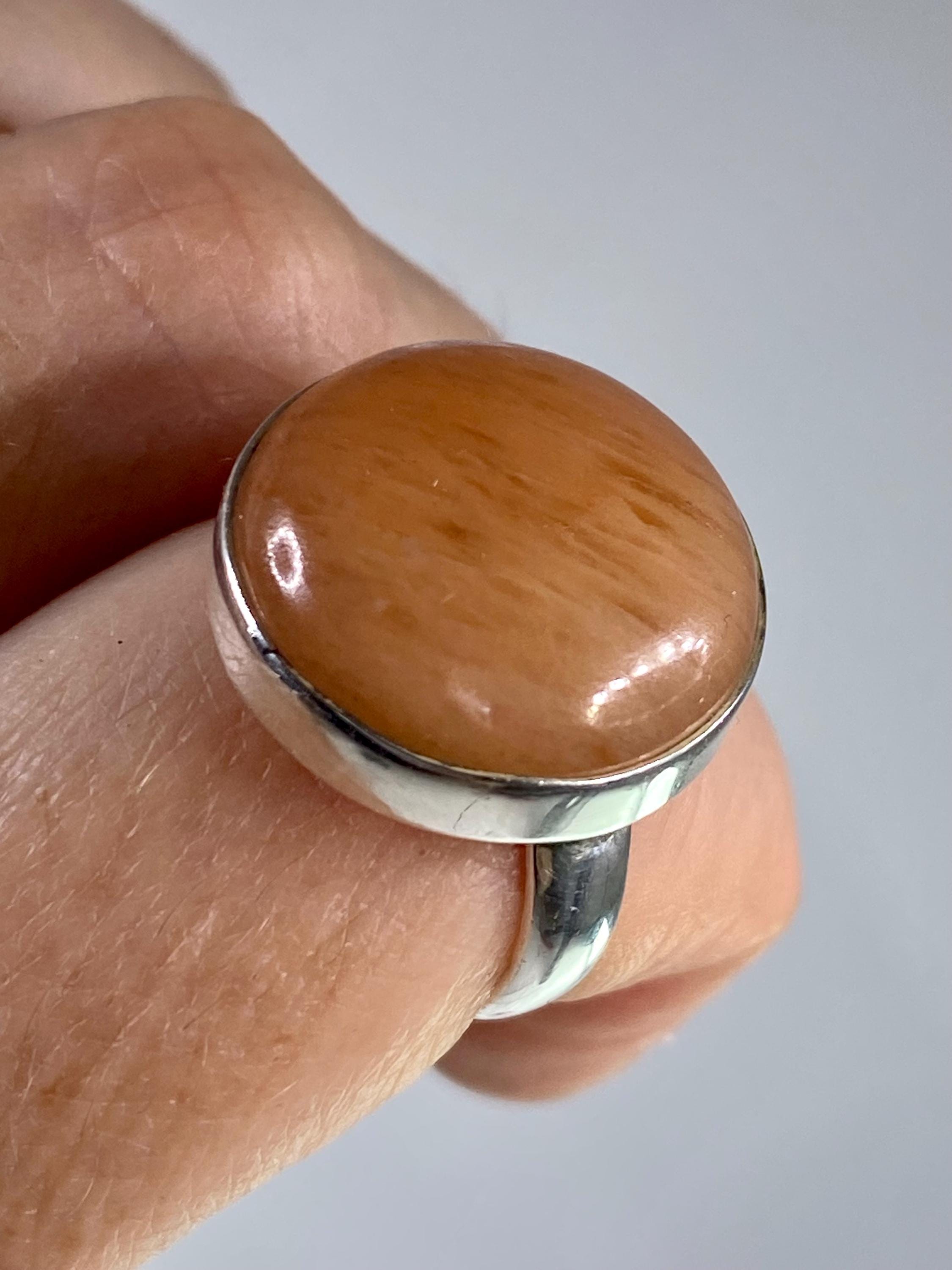 Golden Yellow Aventurine and Silver Ring