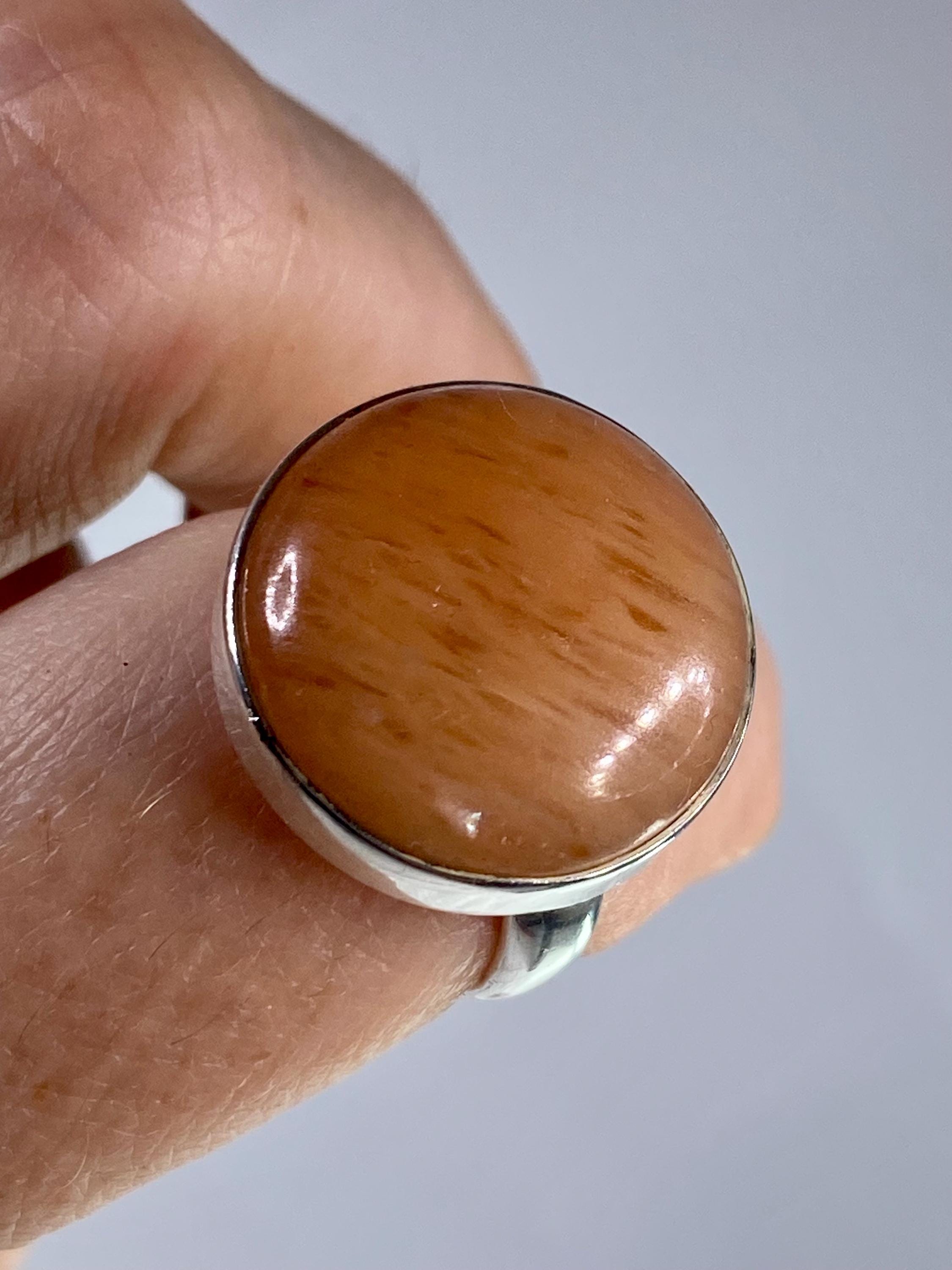 Golden Yellow Aventurine and Silver Ring