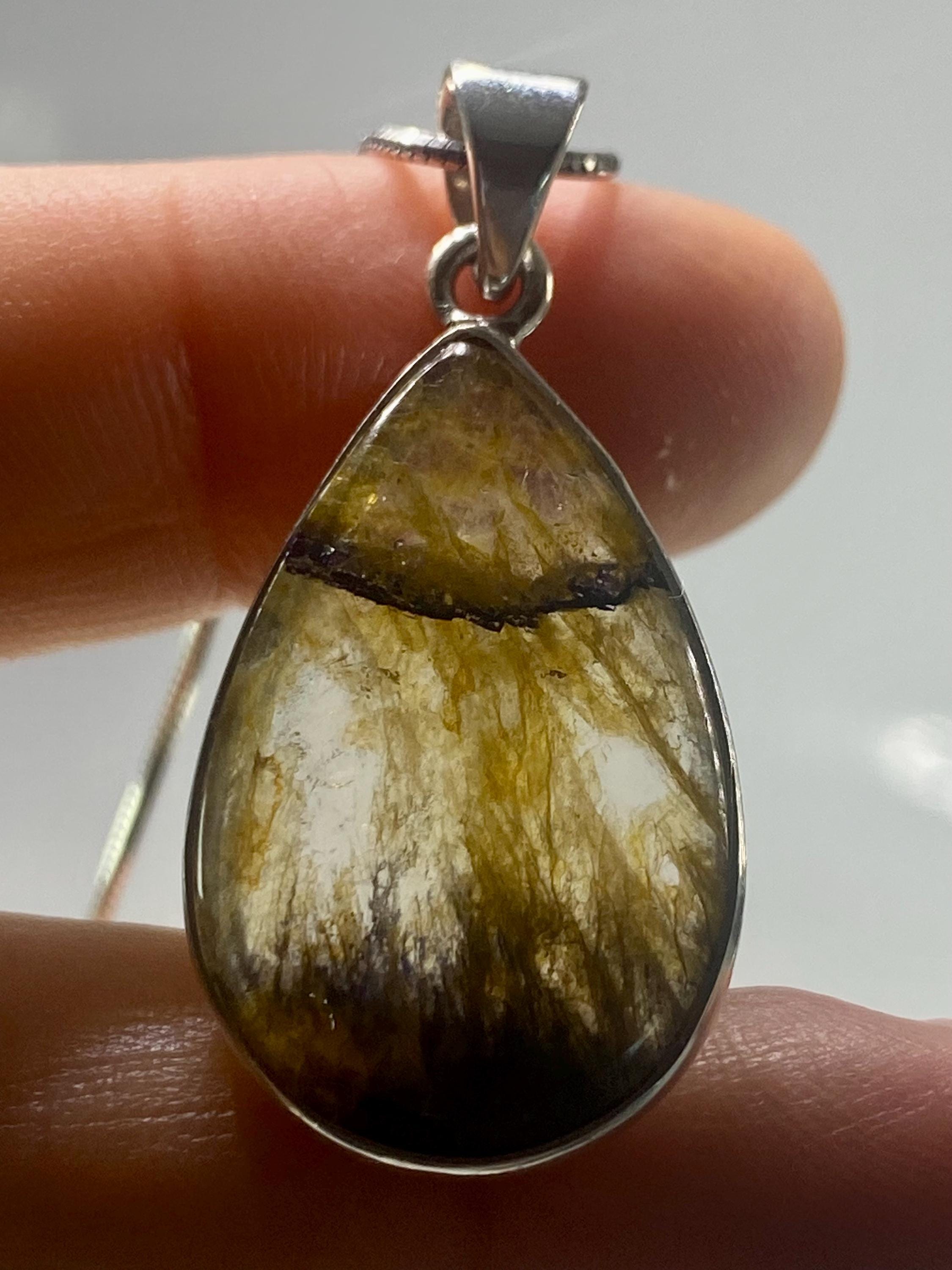 Blue John Silver Pendant - Extremely Rare