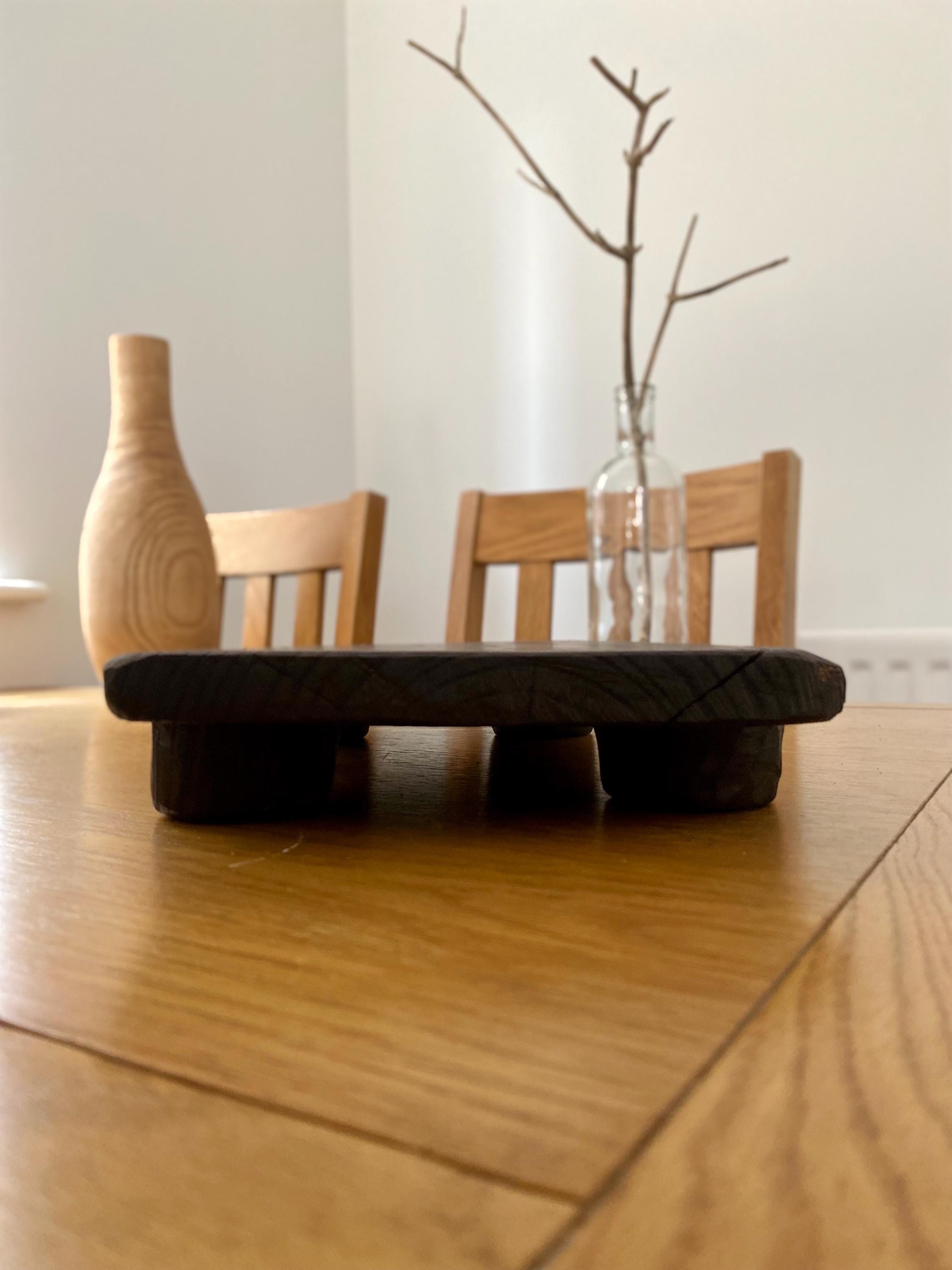 Solid Oleaster / Olea Europea wooden table board platter