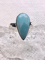 Natural Larimar and 925 Silver Ring