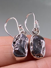 Meteorite Campo Del Cielo and Silver Dangle Earrings