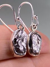 Meteorite Campo Del Cielo and Silver Dangle Earrings