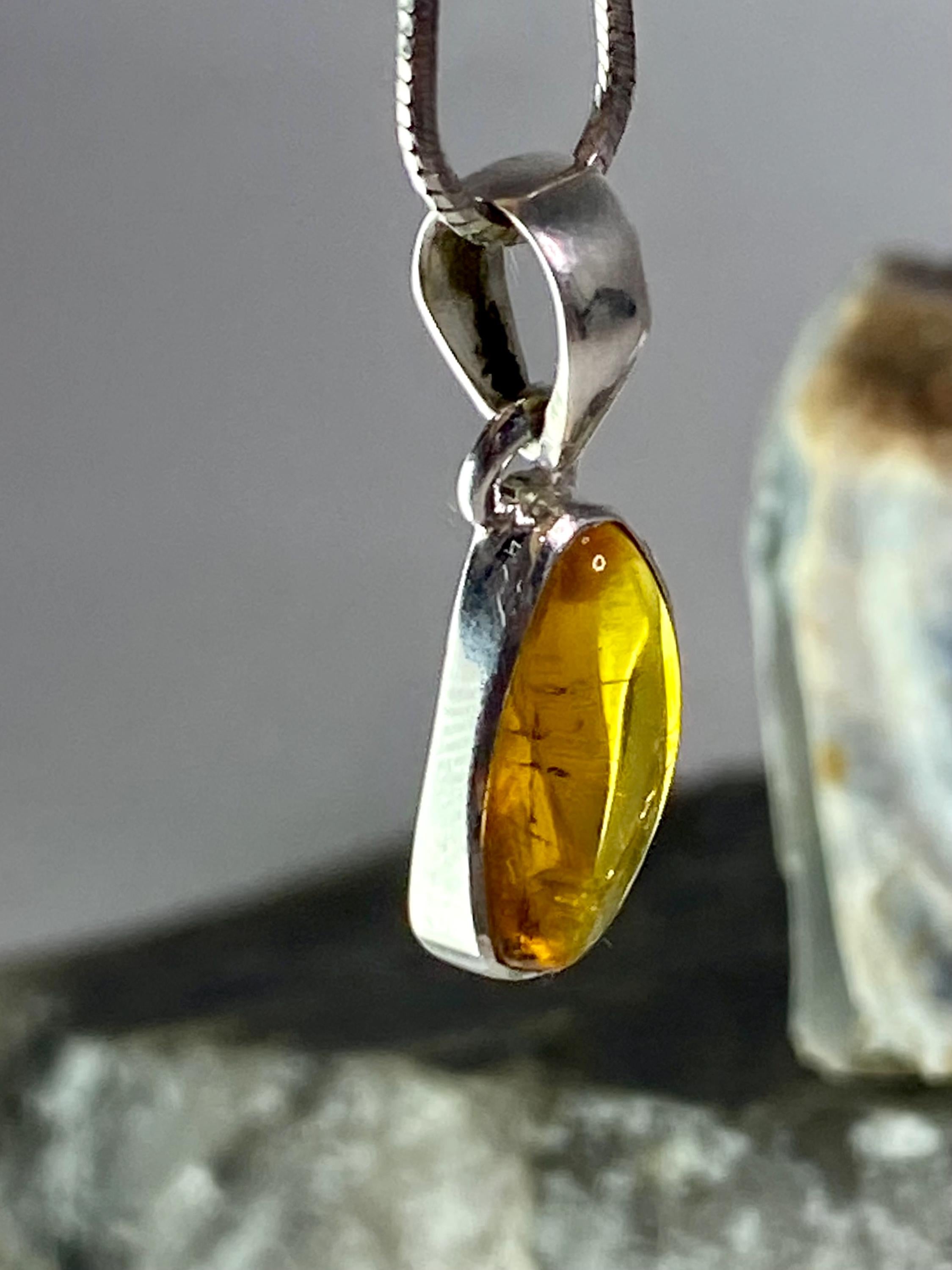 Baltic Amber Sterling Silver Pendant