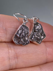 Meteorite Campo Del Cielo and Silver Dangle Earrings