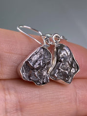 Meteorite Campo Del Cielo and Silver Dangle Earrings